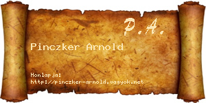 Pinczker Arnold névjegykártya